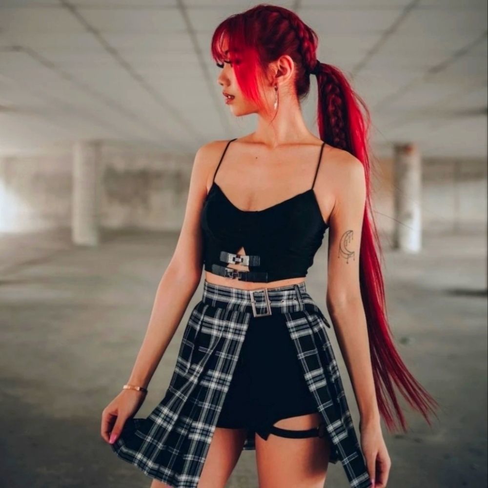 Lychee the Label Side Slit Plaid School Girl Skirt S